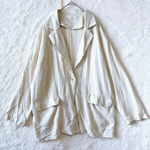 Filife Linen-Blend Tailored Jacket Lightweight Linen Cotton